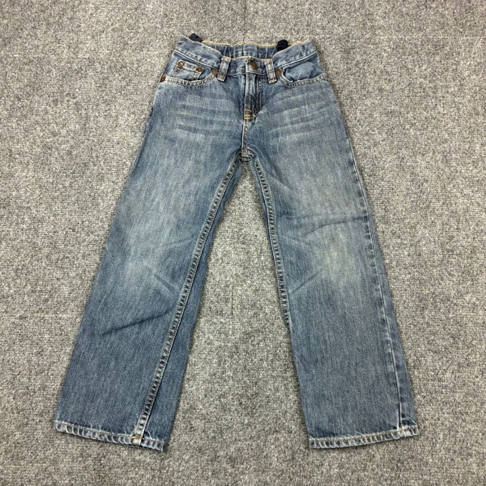 Polo Ralph Lauren Boys Size 5 20x18 Straight Leg Denim Jeans Adjustable Blue